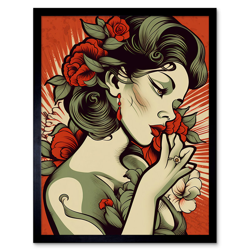 Marklesburg Femme Fatale Roses Pin Up Rockabilly Americana 50s - Single Picture Frame Print