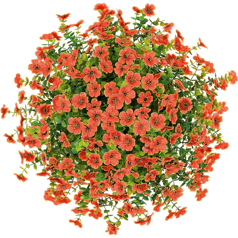 Panier de fleurs artificielles artificielles pour l'été, Orange