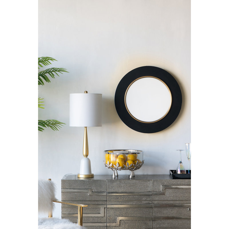 Makayla Wood Flat Wall Mirror, 23.6" H x 23.6" W x 2.2" D