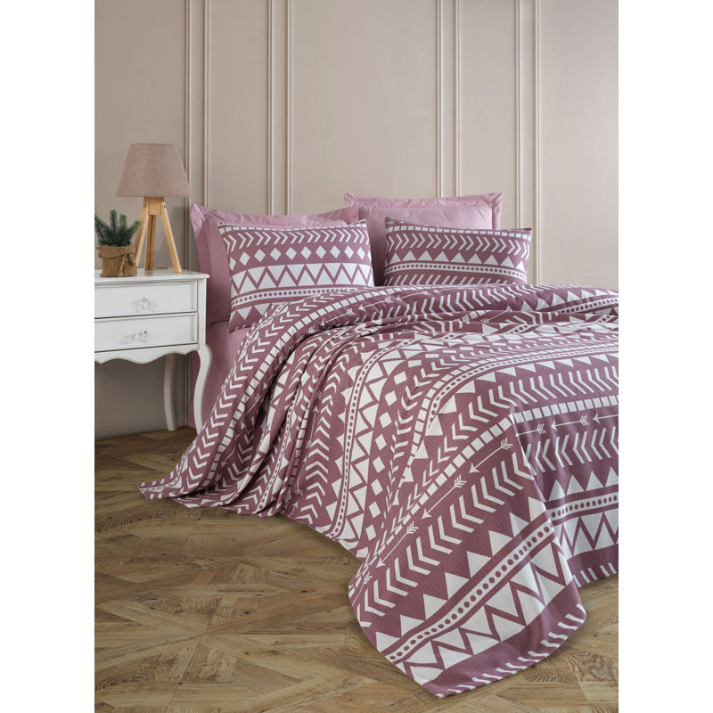 Single Pique & Pillowcase Set, Lilac, 63 x 91, 100% Cotton Pique, 65% Cotton / 35% Polyester Pillowcase 19.7 x 27.6 | Machine Washable, 280 GSM, 142 Thread Count | Soft, Durable Bedding for Comfort