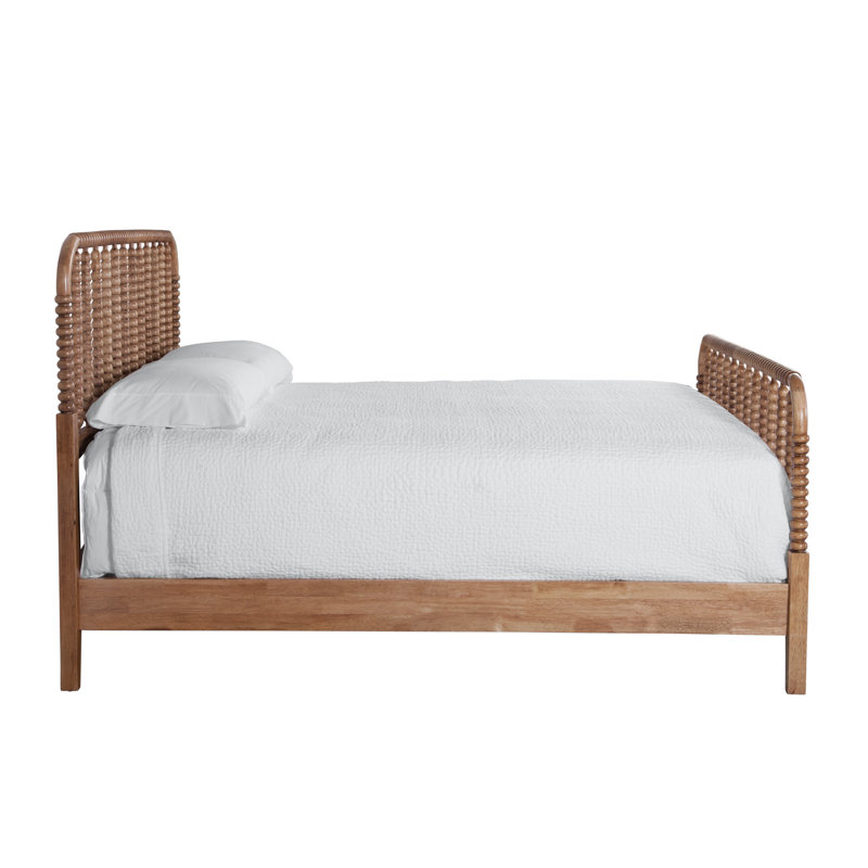 Louisa Solid Wood Spindle Bed, Queen, Mineral