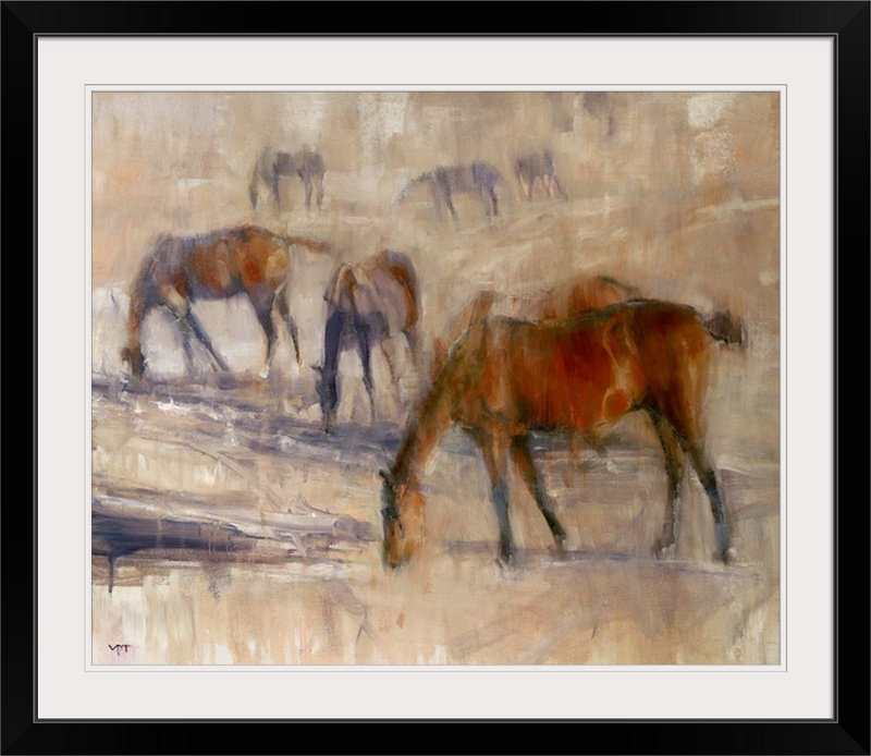« kentucky matin iii », reproduction de tonov valtcho, H 28 po x l 32 po x P 1 po, Cadre noir