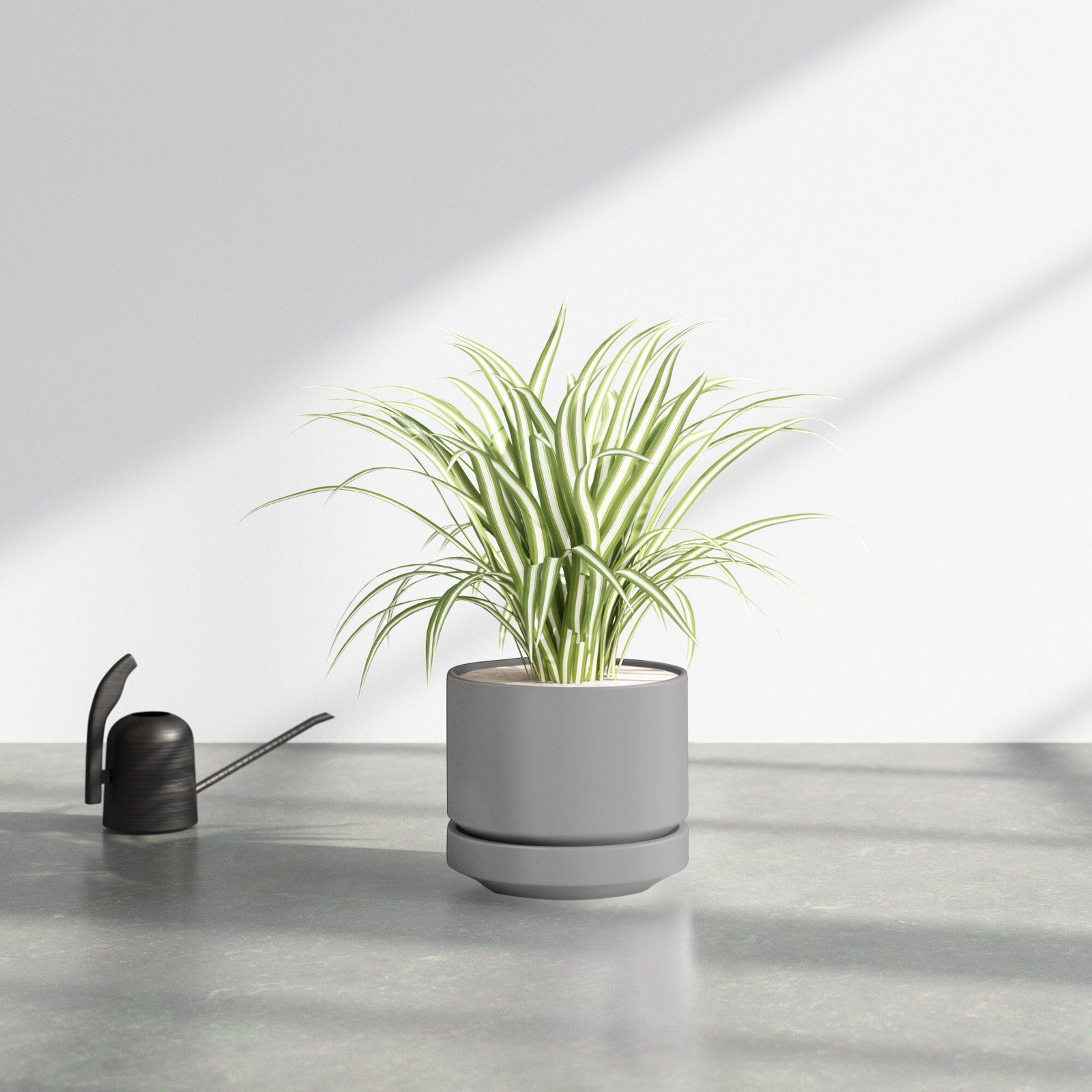 Byer Handmade Ceramic Pot Planter, Gray, 7.5" H x 8.75" W x 8.75" D