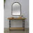 23.6"x35.4" Two-Tone Matte Black and Natural Wood Decorative Arch Mirror