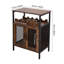 TV Stand Fireplace Wine Bottle & Glass Rack Brown
