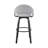 Romarin Swivel Counter or Bar Height Bar Stool with Arms and Footrest in Faux Leather, Wood-879254846-879254847-879254842