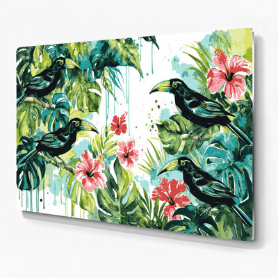 Oiseau hawaïen, art mural beige en métal