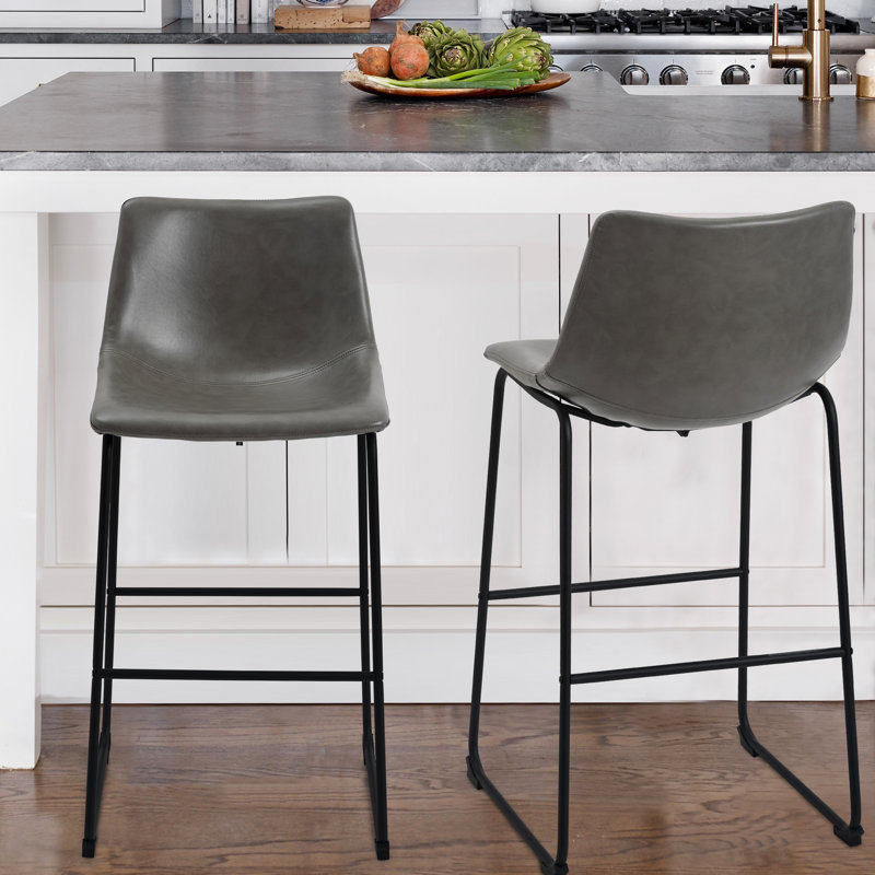 Tabouret de bar, de comptoir et de bar Emonni, gris, Tabouret de bar (siège d'une hauteur de 28,7 po)