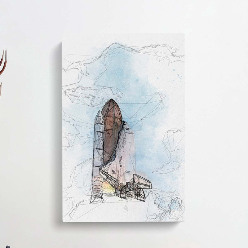 Atlantis Space Shuttle in Abstract - Wrapped Canvas, 60cm H x 40cm W x 3cm D