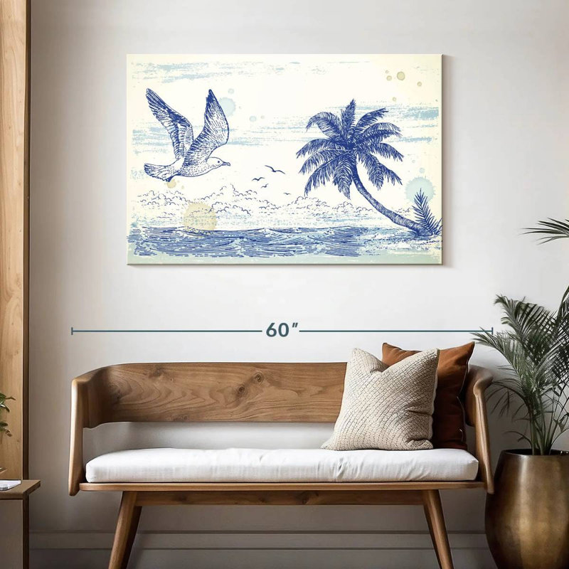 Summer Beach Drawing, 30" H x 45" W