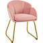 Flower Shape Tub Chair with Golden Metal Legs -638513719