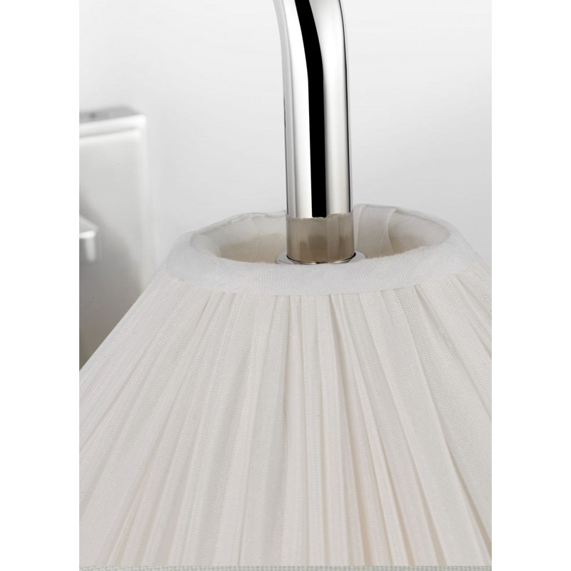 Waylon 8" Articulating Sconce with Silk Pleated Shade, Polished Nickel