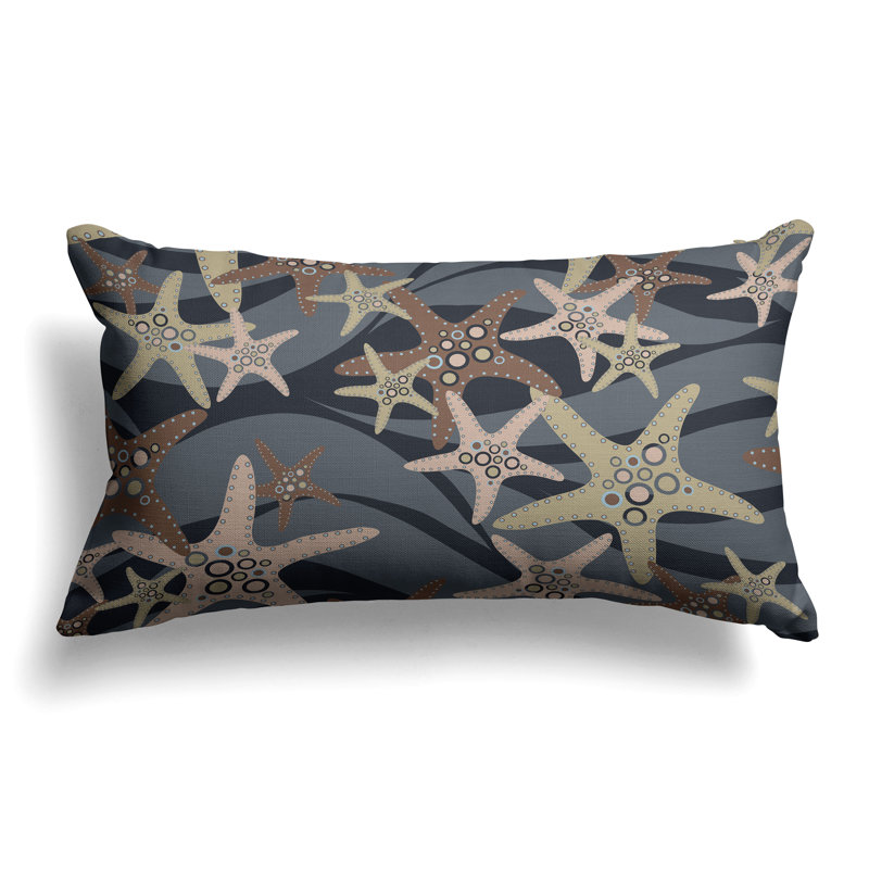 Starfish Sway  Rectangular Throw Pillow, Brown/Gray