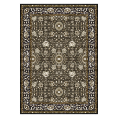 Tapis lavables à la machine : tapis doux de style vintage pour salons et chambres, tapis antidérapants pour couloirs, tapis pour cuisines et salles à manger, tapis pour salles de bains et buanderies (brun foncé)