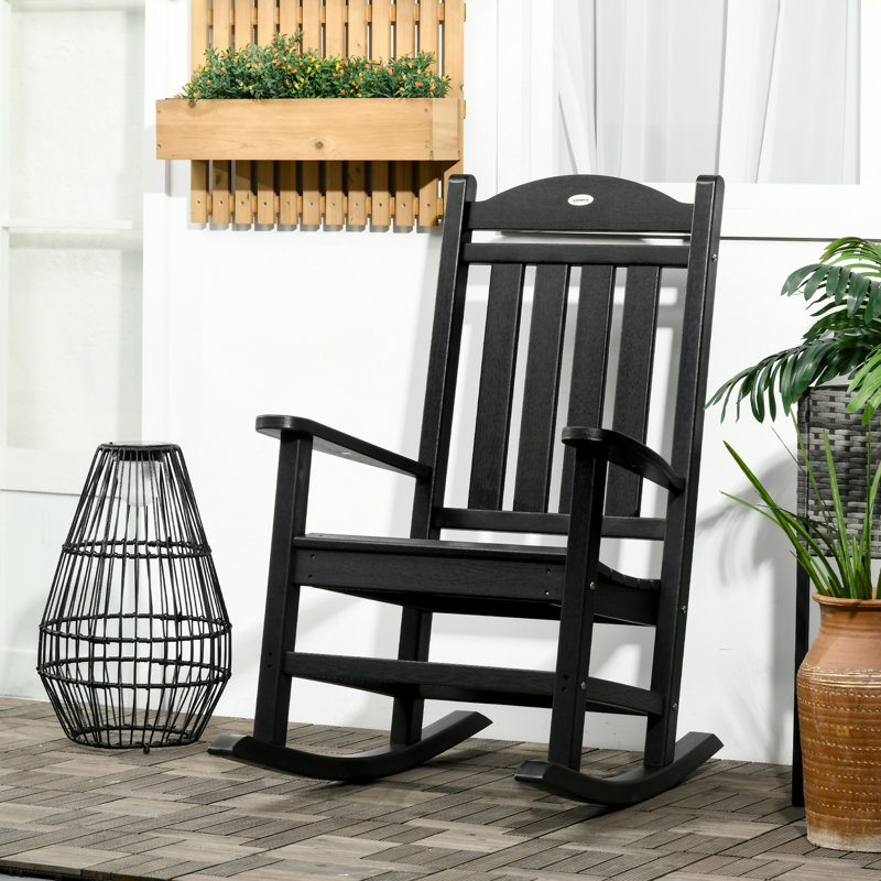 Chaise berçante d'extérieur Outsunny (excluant la table), Noir
