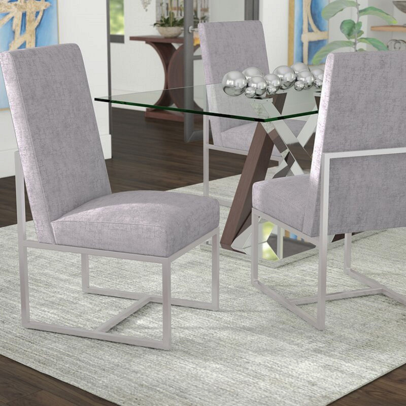 Chaise en velours Element, Gris