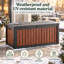 Emperic Design Resin Outdoor Storage Deck Box – Authentic Wood-Grain Embossing with Textured Feel, Weatherproof Patio Organizer for Backyard & Garden