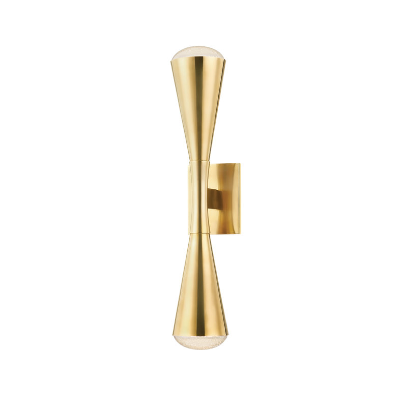Barcelona 2 Light Wall Sconce by Corbett Lighting, Vintage Brass