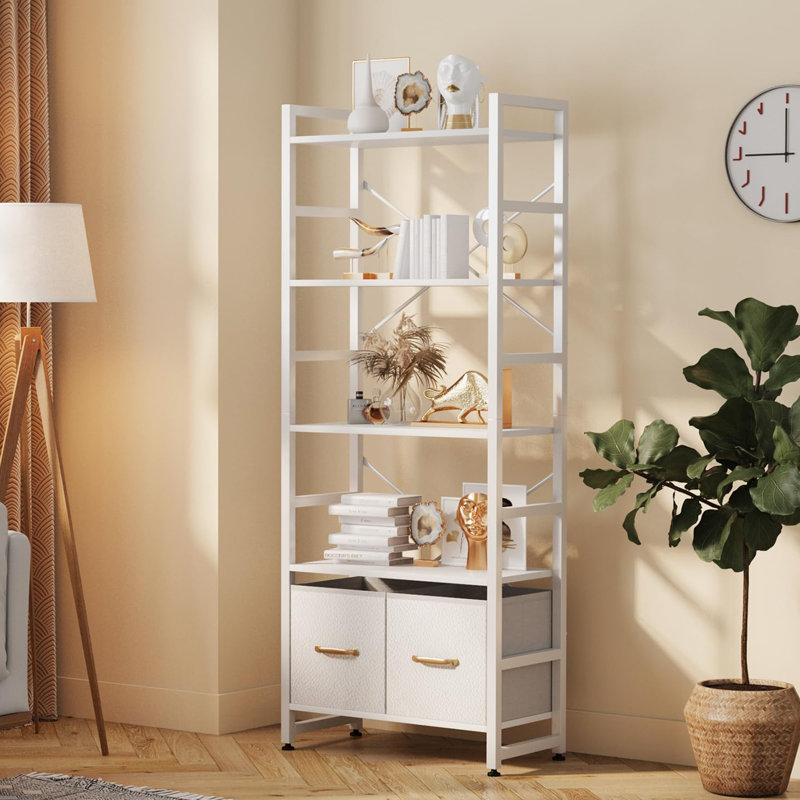 154cm H x 60cm W Steel Standard Bookcase, White