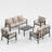 7 Person Outdoor sofa set Aluminum Patio Conversation Set with Coffee Table-1377308494-1377308490