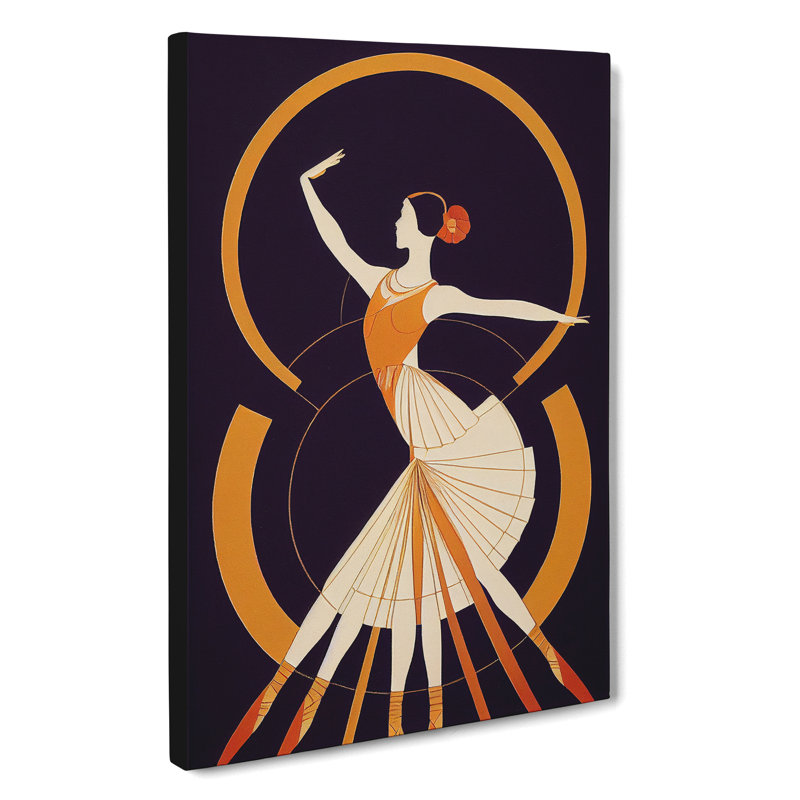 Art Deco Ballerina - Wrapped Canvas, 50cm H x 35cm W x 3cm D