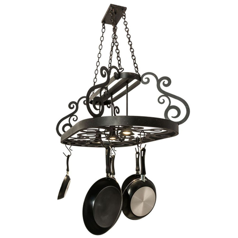 Neo Steel Handcrafted Oval Hanging Pot Rack