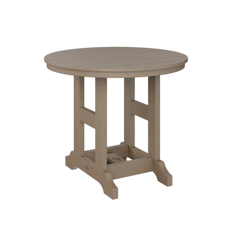 Garden Classic Outdoor Round Table, Weatherwood, 35.5" H x 38" W x 38" D