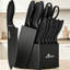  Ensemble de couteaux de cuisine 15 pièces, lavable au lave-vaisselle avec bloc d'affûtage intégré