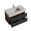 Meuble-lavabo de 36 po en noyer avec lavabo à surface solide blanc brillant et tiroirs noirs doux, salle de bain murale flottante-134281422-134281426-134281427