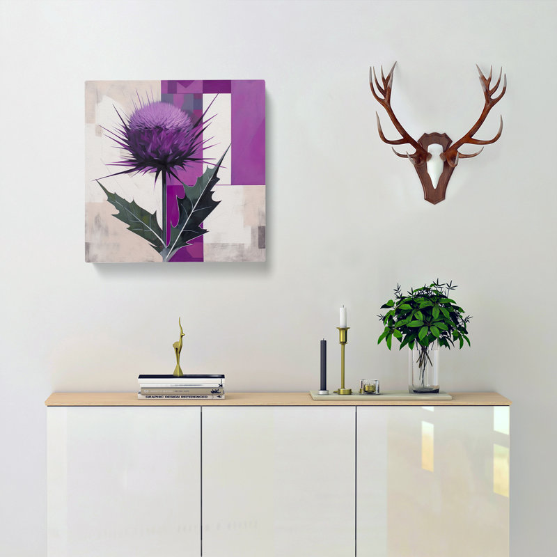 Thistle Suprematism No.4 - Wrapped Canvas, 50cmH x 50cmW