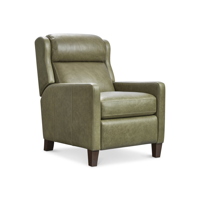Bernhardt Hampton Leather Recliner, Cream, Olive Leather