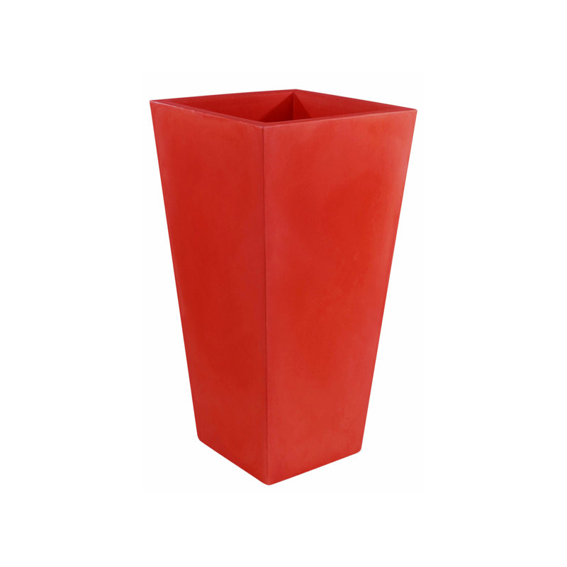 Cono Resin Pot Planter, 39.25" H x 13.75" W x 13.75" D, Anthracite