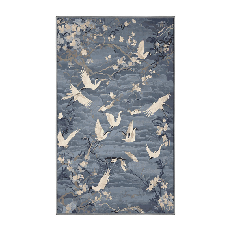 Tapis gris lavable à la machine, Rectangle de 5 pi x 8 pi
