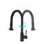 Robinet de cuisine en acier inoxydable noir mat avec distributeur rétractable et de savon, bec rotatif à 360 °, rouille Scratch, débit de 1,8 GPM en construction, anti-rayures, antirouille, pivotant-277559630