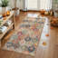 Tapis floral marocain antidérapant à poils courts 2 pi x 4 pi