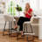 Upholstered Counter Stool With Metal Frame-14802313-14802318