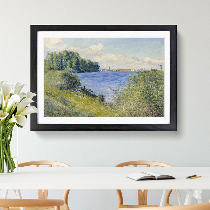 The Seine at Argenteuil by Gustave Caillebotte - Picture Frame Painting, Black Framed, 27cm H x 36cm W x 2cm D