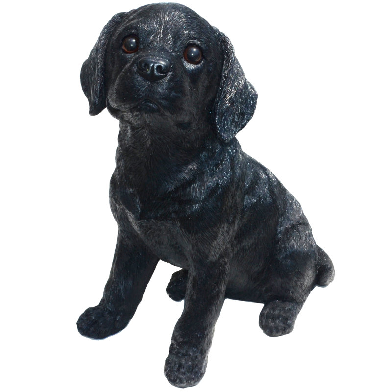Statue chiot labrador Orbison, Noir sombre