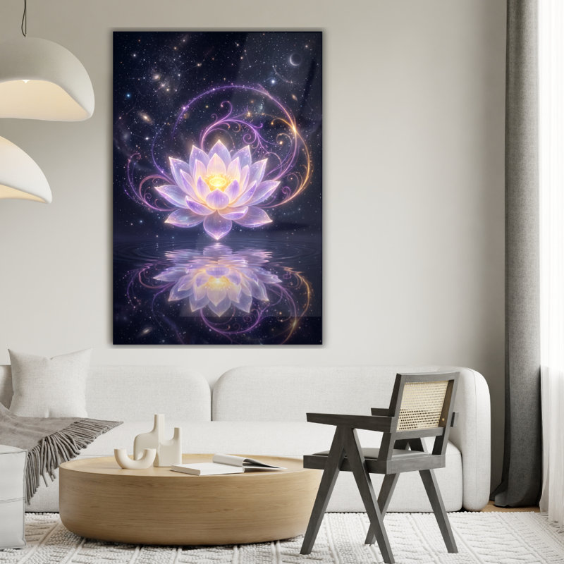 Art mural céleste en verre trempé, H 24 po x l 18 po