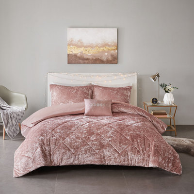Ensemble de housse de couette en velours avec coussin décoratif