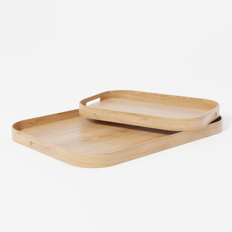 Rhuddlan Solid Wood Tray, Oak Wood, 55.80cm W x 39.80cm D x 3.50cm H