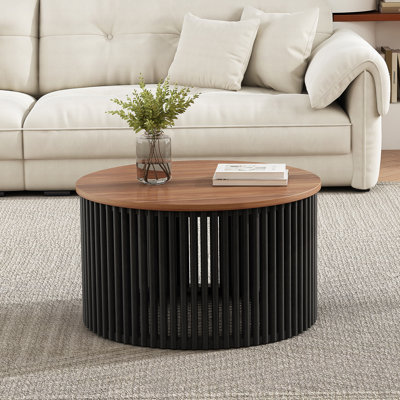 TABLE DE CAFÉ ACACIA EN BOIS MASSIF, DE COULEUR NATURELLE ET NOIRE