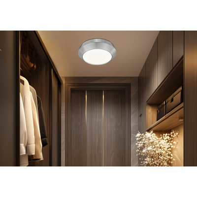 Plafonnier encastré 1 lumière en nickel brossé 12 po Grenshaw