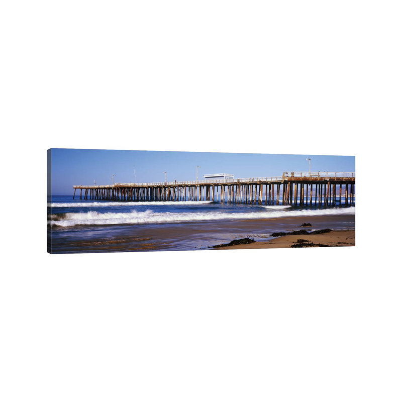 Pismo Pier, Pismo Beach, San Luis Obispo County, California, USA by Panoramic Images - Wrapped Canvas Panoramic Print