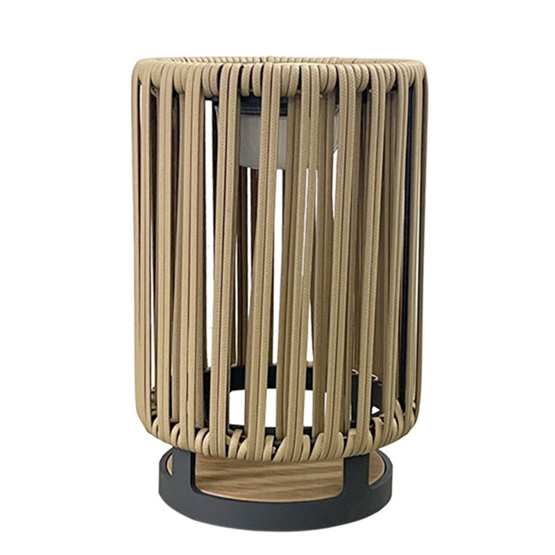 Rattan Table Lamp, 33 cm H x 21.5 cm W x 21.5 cm D
