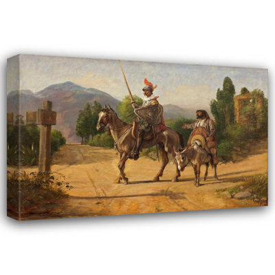 "Don Quixote and Sancho Panza at a Crossroad" by  Wilhelm Marstrand - Gallery Wrap Canvas Wall Art