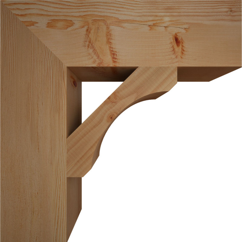 Wood Bracket/Corbel, Douglas Fir, Smooth, 22" H x 5.5" W x 22" D