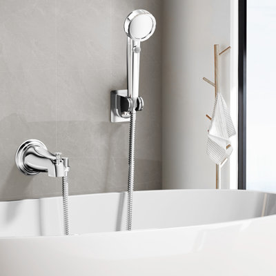 All-Metal Bathtub Spout with Diverter and Filtered Handheld Shower Head