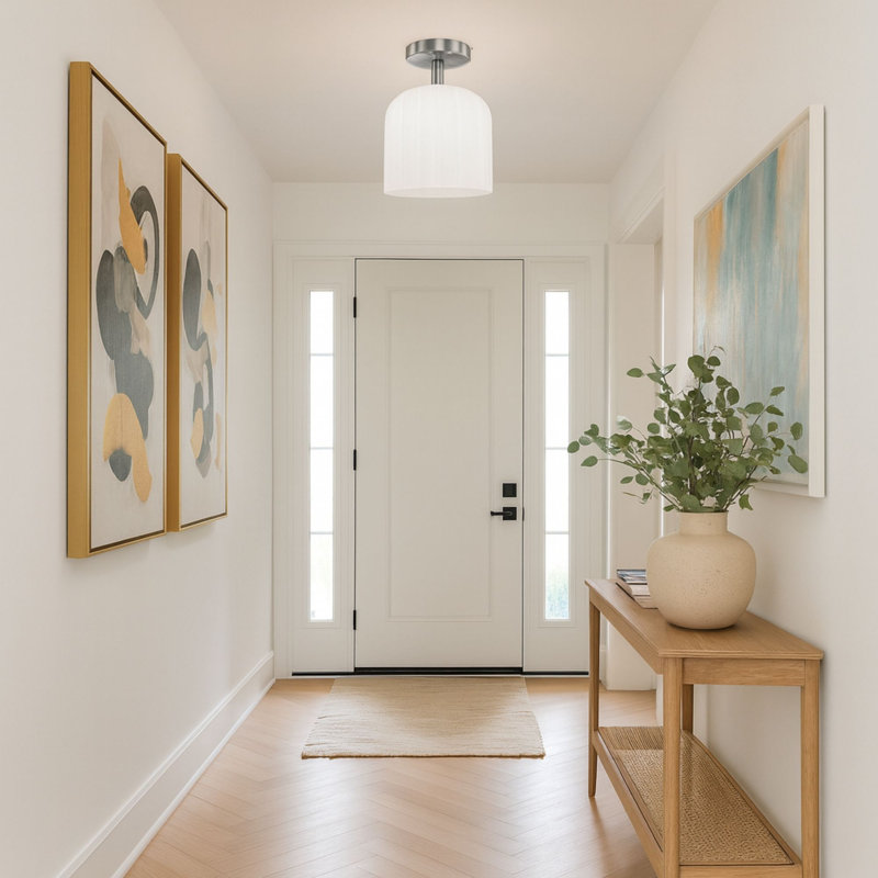 Parkmont Plug & Play 1-Light Semi Flush Mount in Transitional and Modern Style-11.33 Inches Tall and 8.8 Inches Wide