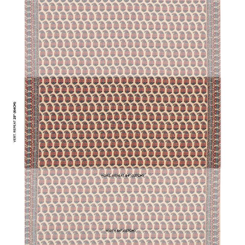 Schumacher X Rita Konig Terry Fabric, Red/Navy